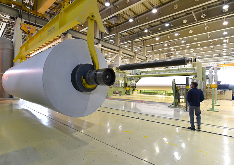 paper mill: production of paper rolls for the printing industry